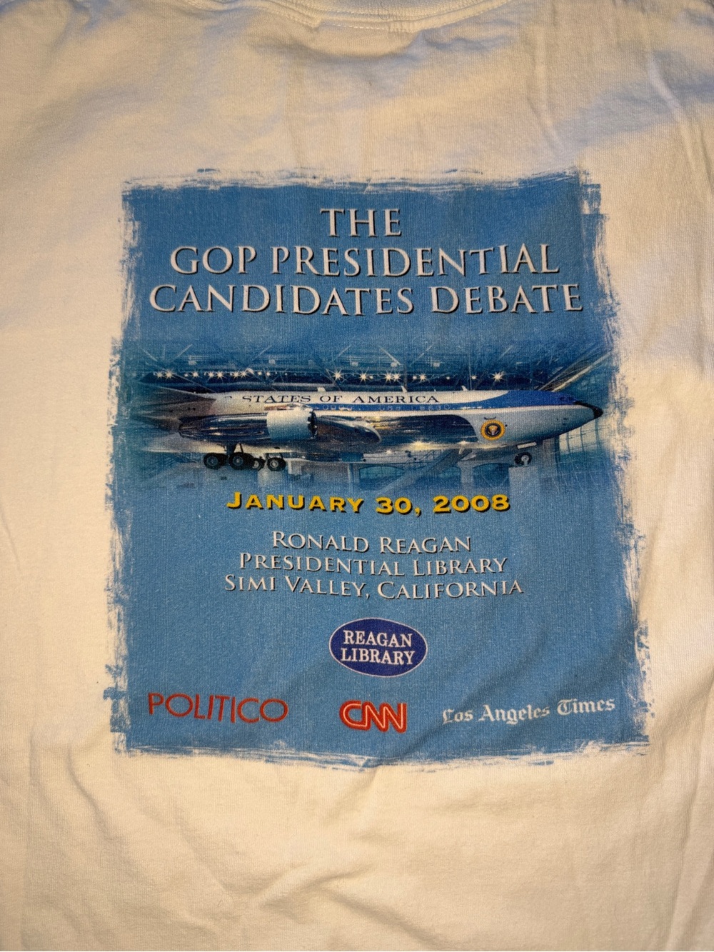 Vintage 2008 GOP Presidential Debate Reagan Library T-Shirt XL Political